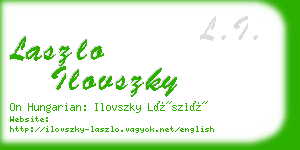 laszlo ilovszky business card